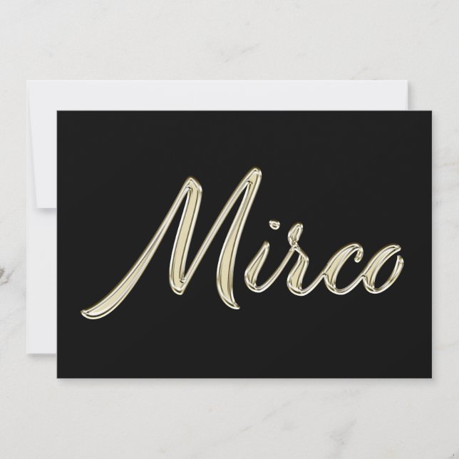 Tarjeta Mirco Name white gold Handwriting Karte (Anverso)