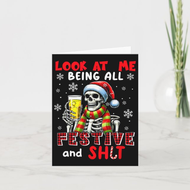 Tarjeta Míreme Ser Todos Chiste De Navidad Festividad De C (Anverso)