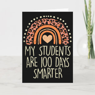 Tarjeta Mis alumnos son 100 días más inteligentes 100º día