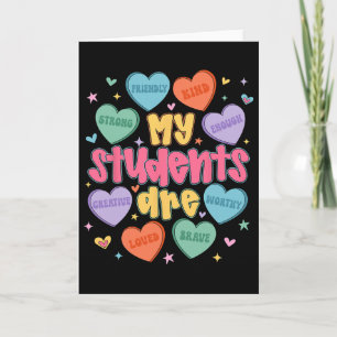 Tarjeta Mis alumnos son amables maestros fuertes del día d