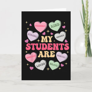 Tarjeta Mis alumnos son amables y fuertes profesora del dí