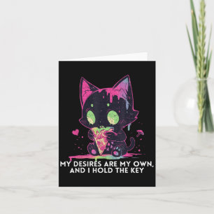 Tarjeta Mis Deseos Son Suyos Y Yo Sostengo El Gato Estúico