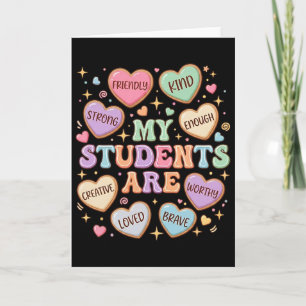 Tarjeta Mis estudiantes son amables fuertes mujeres maestr