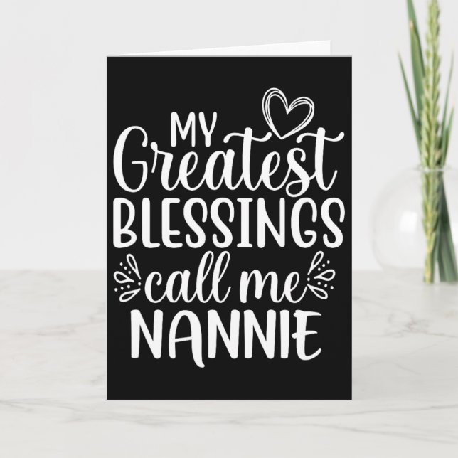 Tarjeta Mis mejores bendiciones me llaman Nannie Abuela G (Anverso)