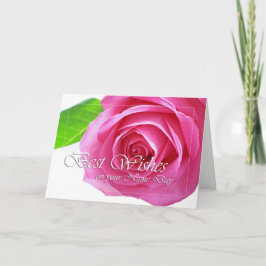 Tarjeta Mis mejores deseos, día del nombre, rosa