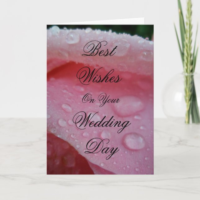 Tarjeta Mis mejores deseos en el día de tu boda (Anverso)