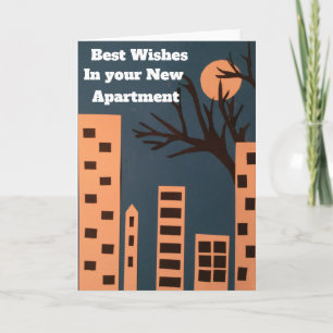 Tarjeta Mis mejores deseos en su nuevo apartamento