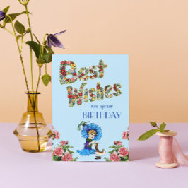 Tarjeta Mis mejores deseos para su cumpleaños Flor silvest