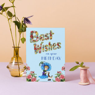 Tarjeta Mis mejores deseos para su cumpleaños Flor silvest