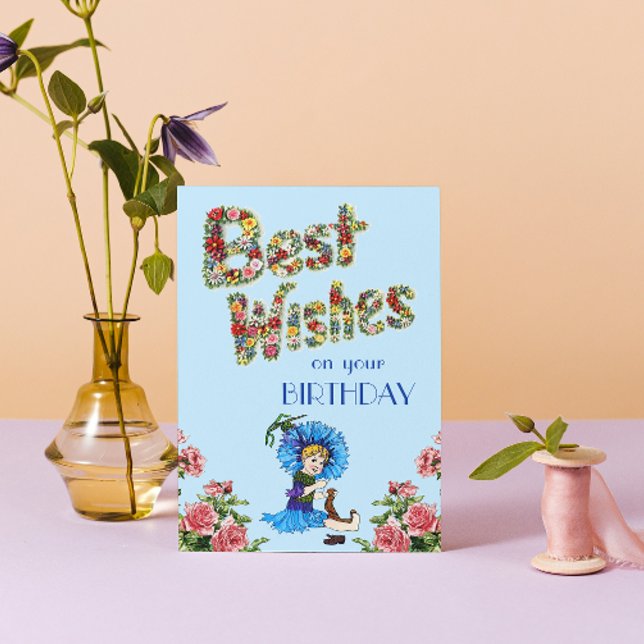 Tarjeta Mis mejores deseos para su cumpleaños Flor silvest (Subido por el creador)