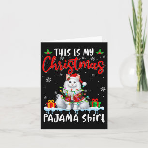 Tarjeta Mis Navidades Pajama Santa Cat Animales Noches Luc