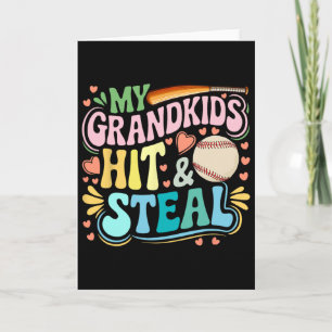 Tarjeta Mis nietos golpean y roban el béisbol del Día de l