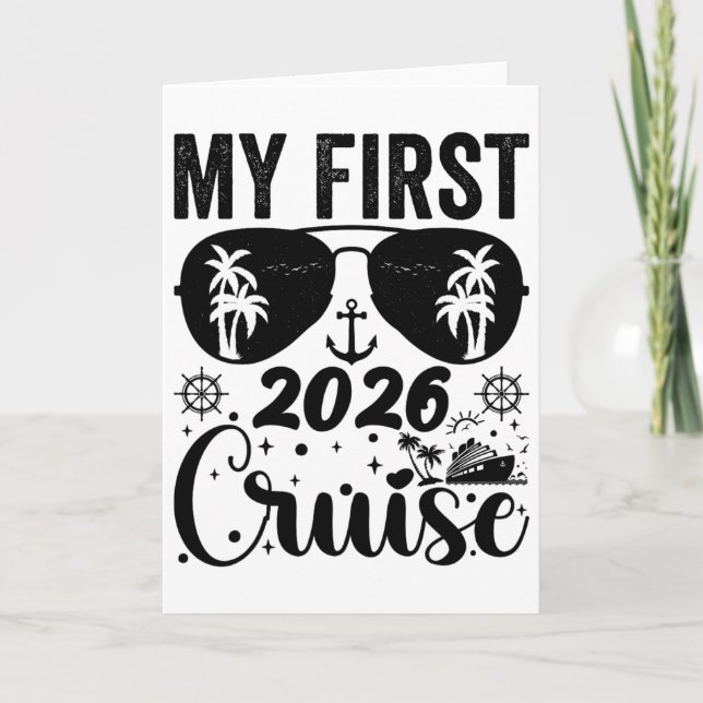Tarjeta Mis primeras vacaciones de crucero 2026 Familia co (Anverso)