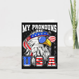 Tarjeta Mis Pronombres Son Águila Americana Divertida 4 De