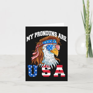 Tarjeta Mis pronombres son águila estadounidense americana