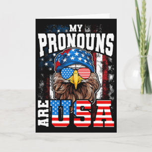 Tarjeta Mis Pronombres Son Águila Patriótica De Usa Divert