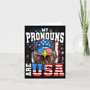 Tarjeta Mis Pronombres Son Águila Patriótica De Usa Divert
