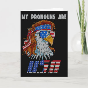 Tarjeta Mis pronombres son bandera de EE. UU. George Washi