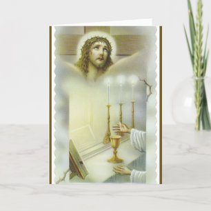 Tarjeta Misa católica Jesús Altar Ofrenda