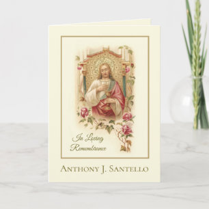 Tarjeta Misa de réquiem católica de simpatía Jesús