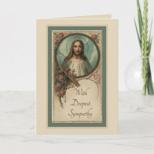 Tarjeta Misa de réquiem católica de simpatía Jesús