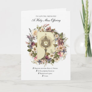 Tarjeta Misa de simpatía católica Ofrenda Eucaristía