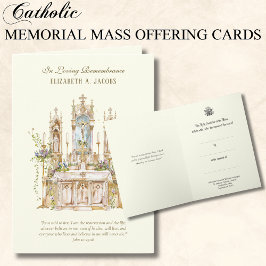 Tarjeta Misa de simpatía católica Ofrenda Memorial