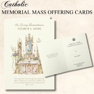 Tarjeta Misa de simpatía católica Ofrenda Memorial