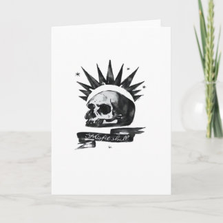 Tarjeta Misfit Skull Creative CharacteFolded Greeting Card