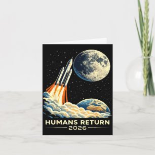 Tarjeta Misión a la luna Artemis ii 2026 humanos vuelven r