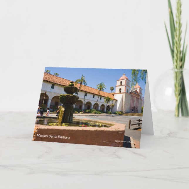 Tarjeta Misión Santa Barbara California Productos (Anverso)