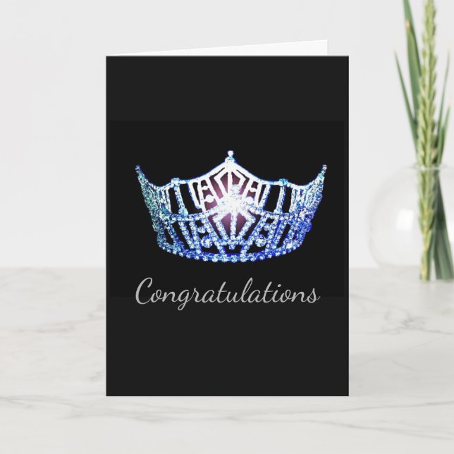 Tarjeta Miss America estilo Crown Greeting Card-Congrats (Anverso)