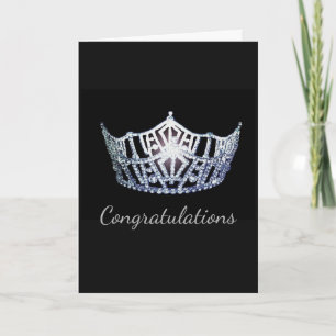 Tarjeta Miss America estilo Crown Greeting Card-Congrats
