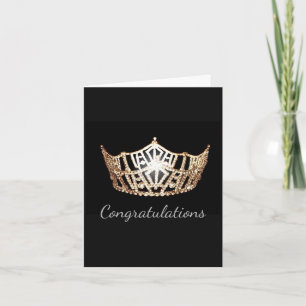 Tarjeta Miss America Gold Crown Greens Card-Congrats