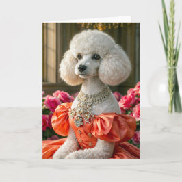 Tarjeta Miss Lady  Poodle Blank Card