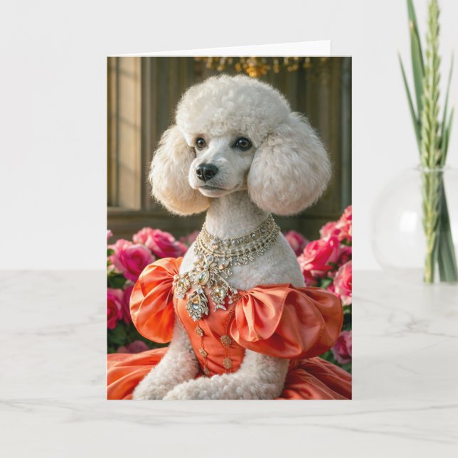 Tarjeta Miss Lady  Poodle Blank Card (Anverso)