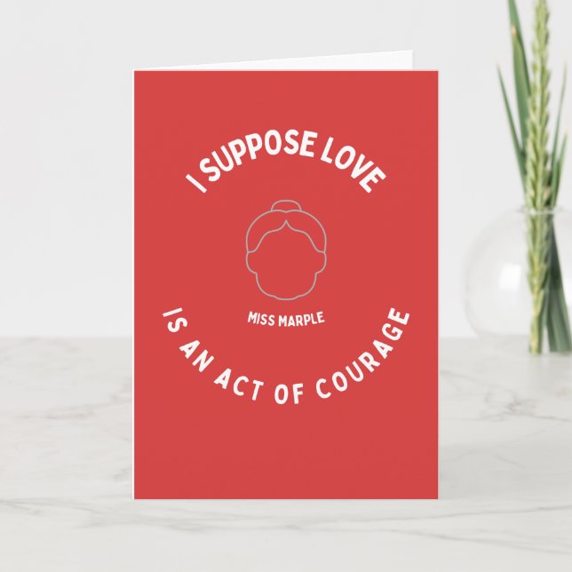 Tarjeta Miss Marple Love Quote Card Aniversario de San Val (Anverso)
