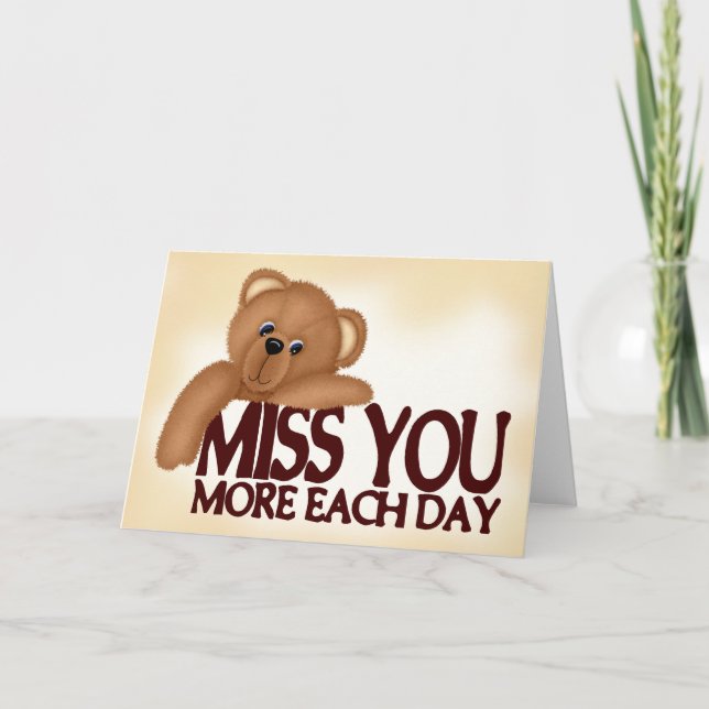 Tarjeta Miss You Bear (Anverso)