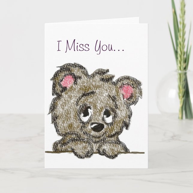 Tarjeta Miss You Bear Cub (Anverso)