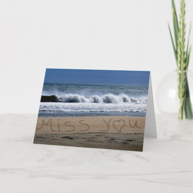 Tarjeta Miss You Card Beach (Anverso)