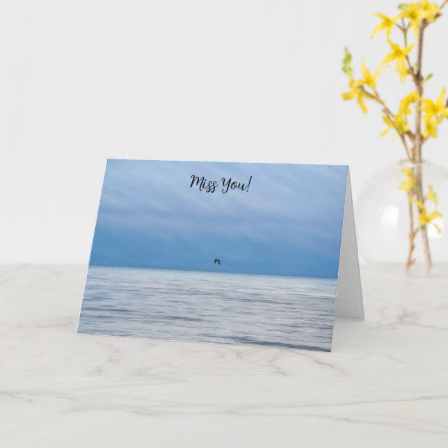 Tarjeta Miss You Missing You Thinking of You Ocean Card (flor amarilla)