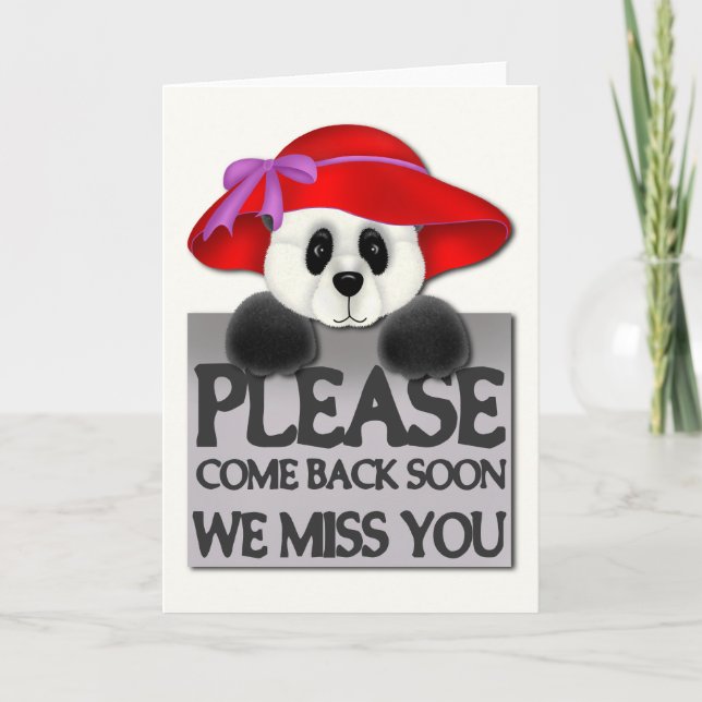 Tarjeta Miss You Panda (Anverso)