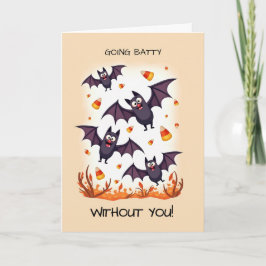 Tarjeta Missing You at Halloween Going Batty Cute Bats