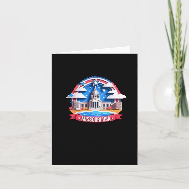 Tarjeta Missouri En Pegatina Estadounidense (Anverso)