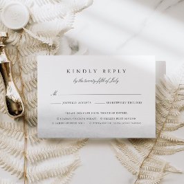 Tarjeta Mist RSVP con opción de comida