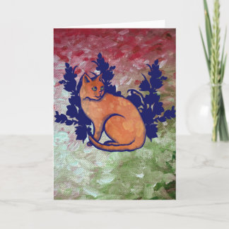 Tarjeta Mister Wumps de pintura de gato naranja