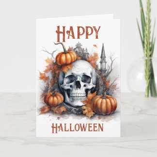 Tarjeta Místico Halloween Arte De Calavera Gótica - Encant