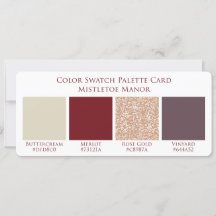Tarjeta Mistletoe Manor Boda Color Swatch