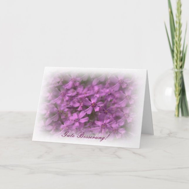 Tarjeta Mit Rosa Blumen de Gute Besserung (Anverso)