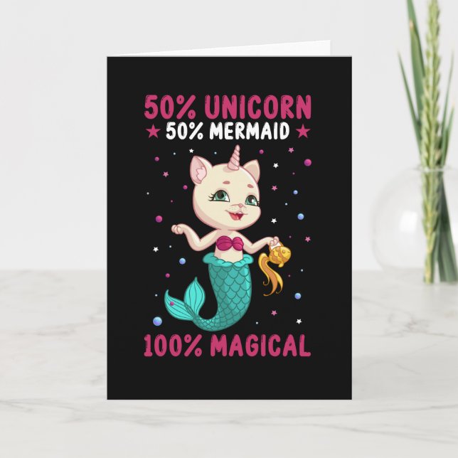 Tarjeta Mitad de sirena de unicornio (Anverso)